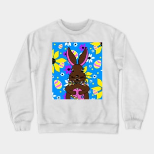 CUTE Easter Bunny Floral With Easter Eggs Crewneck Sweatshirt